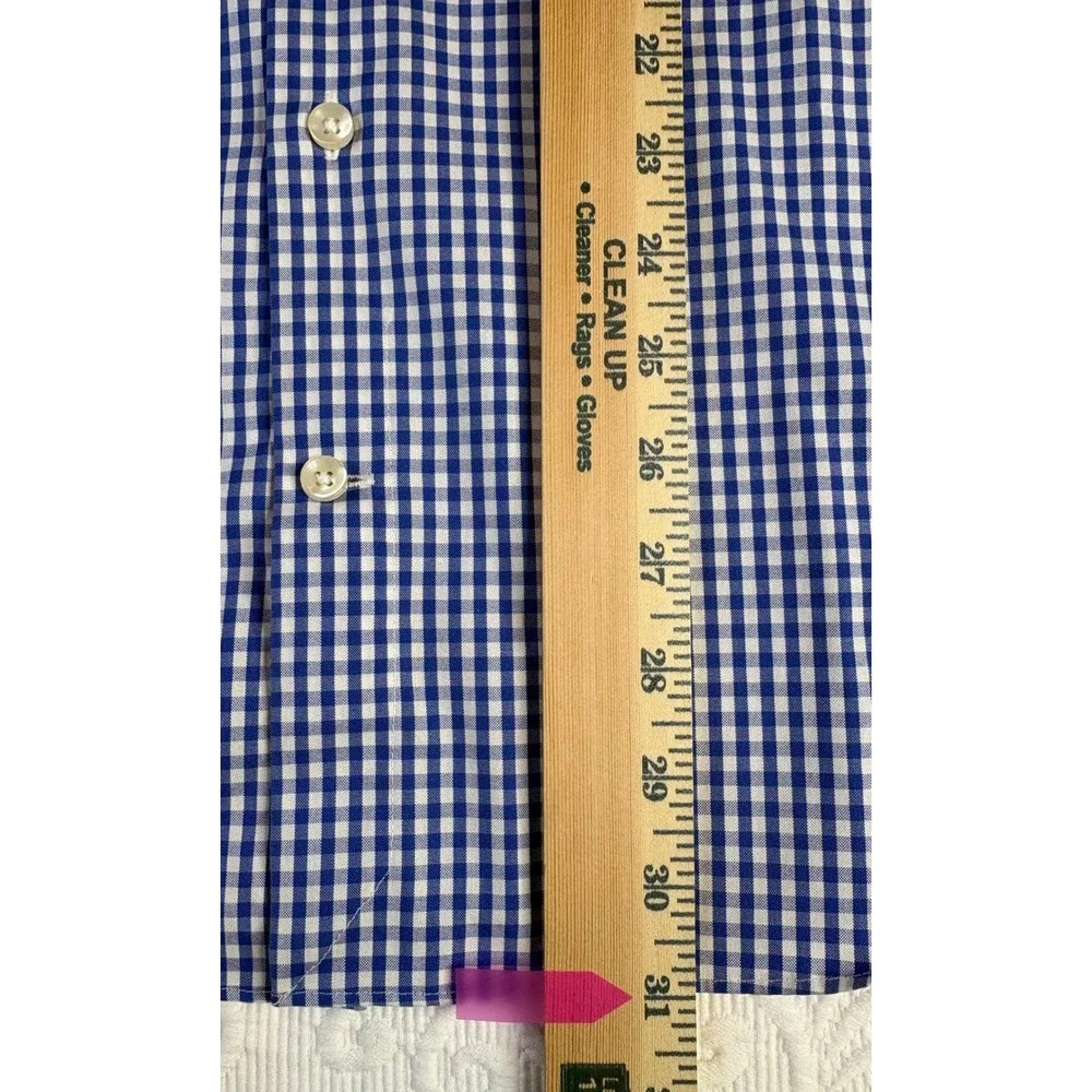 Charles‎ Tyrwhitt Non Iron Classic Fit Shirt Blue White Gingham 15.5 34 Mens